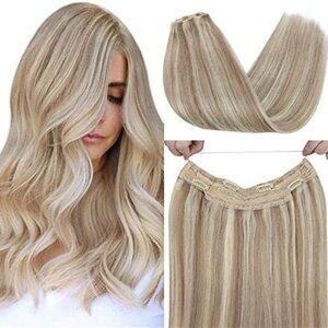 Ve Sunny 16" 100% Human Hair Invisible Wire Extension Light Blonde on Med Blonde